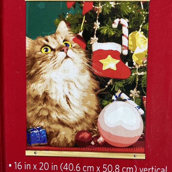 Paint by Numbers Kit Cats Christmas Tree Artist’s Loft Holiday Season Art DIY - Picture 1 of 5